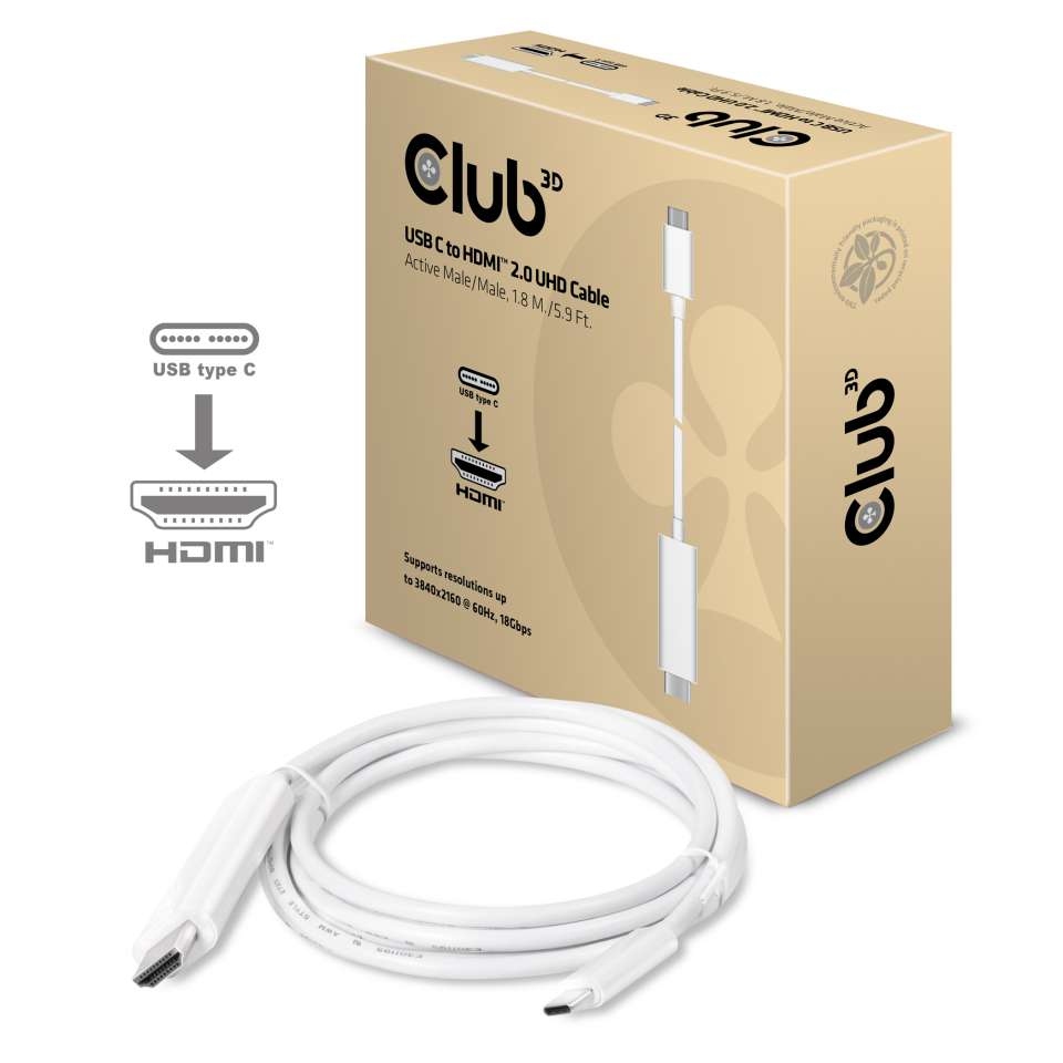 USB C To Hdmi 2.0 Uhd Active Cable 1.8mm/m