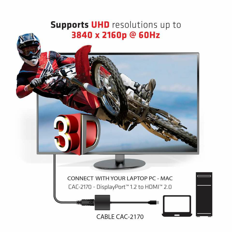 Mini DisplayPort 1.2 To Hdmi 2.0 Uhd Active Adapter