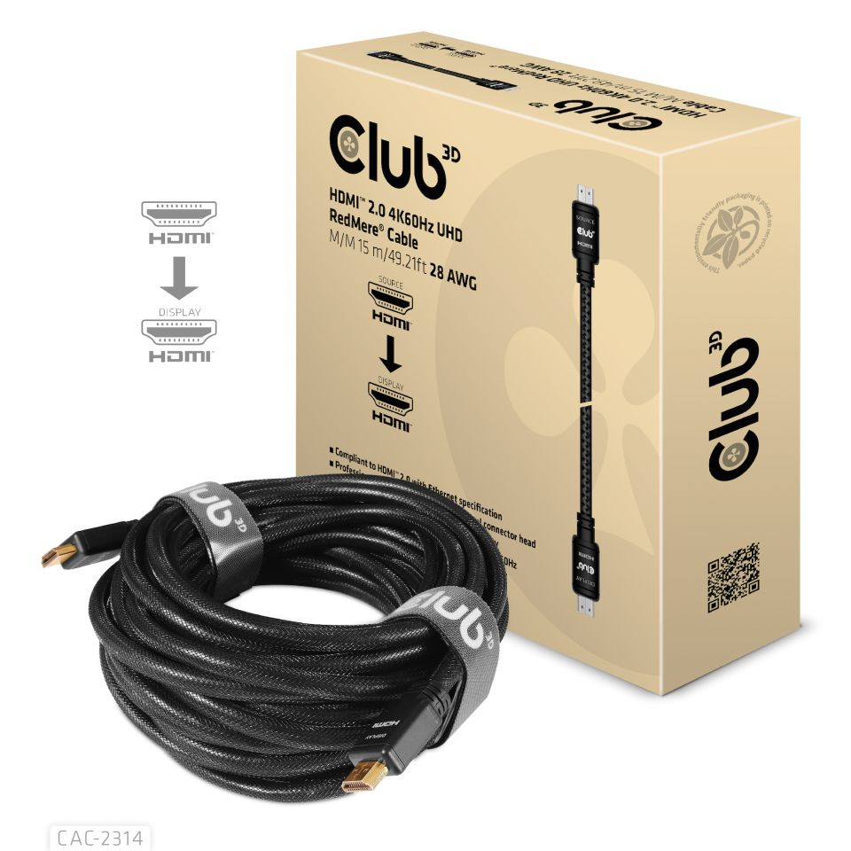 Hdmi 2.0 4k60hz Redmere Cable 15m/49.2ft