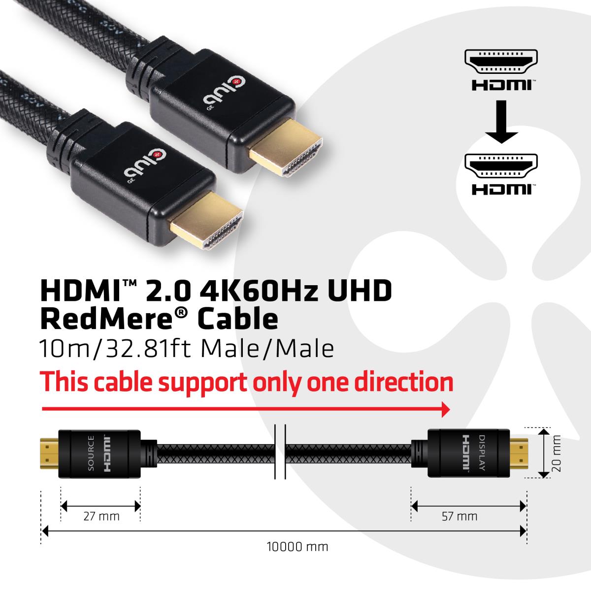 Hdmi 2.0 4k60hz Redmere Cable 10m/32.8ft