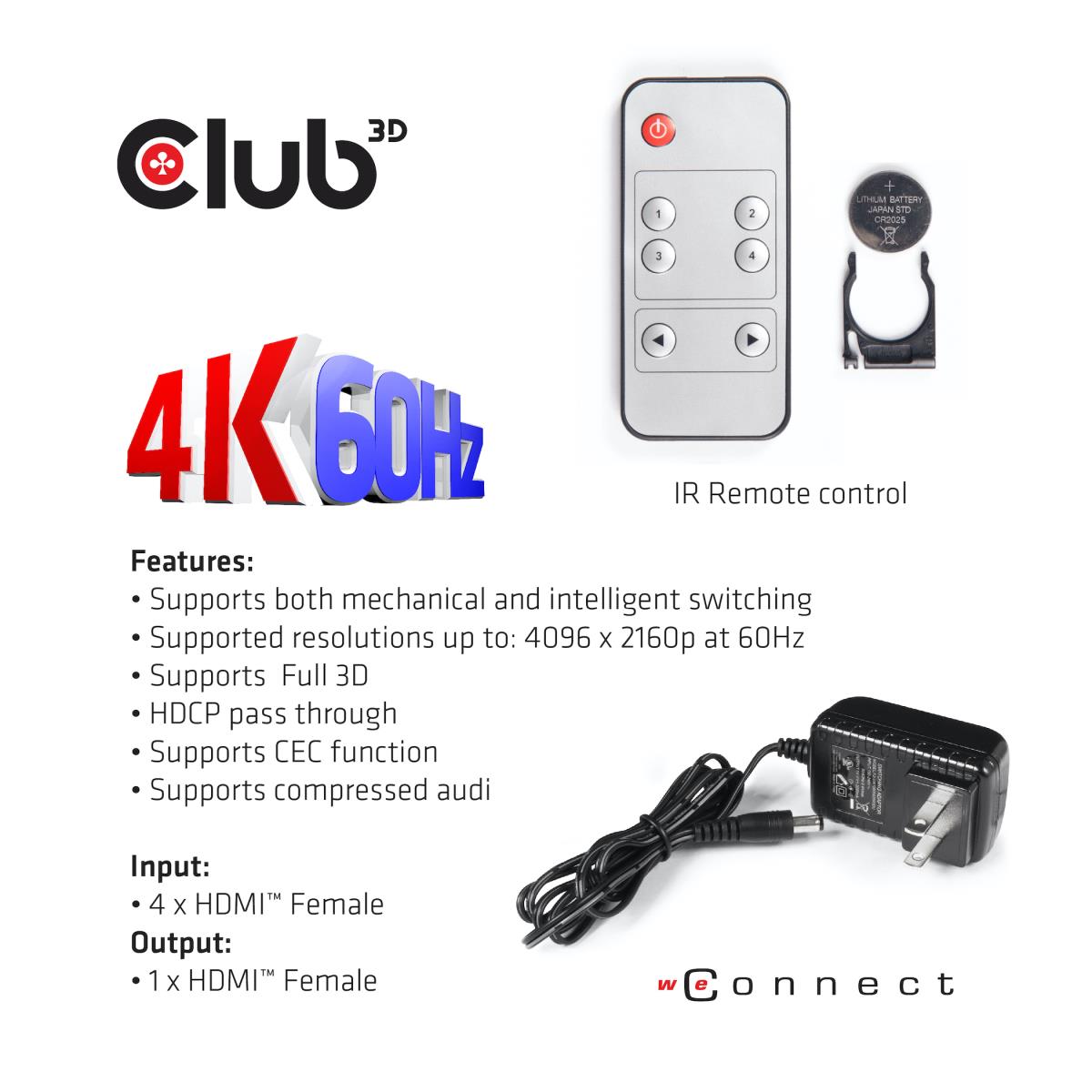 Hdmi 2.0 Uhd Switchbox 4 Ports
