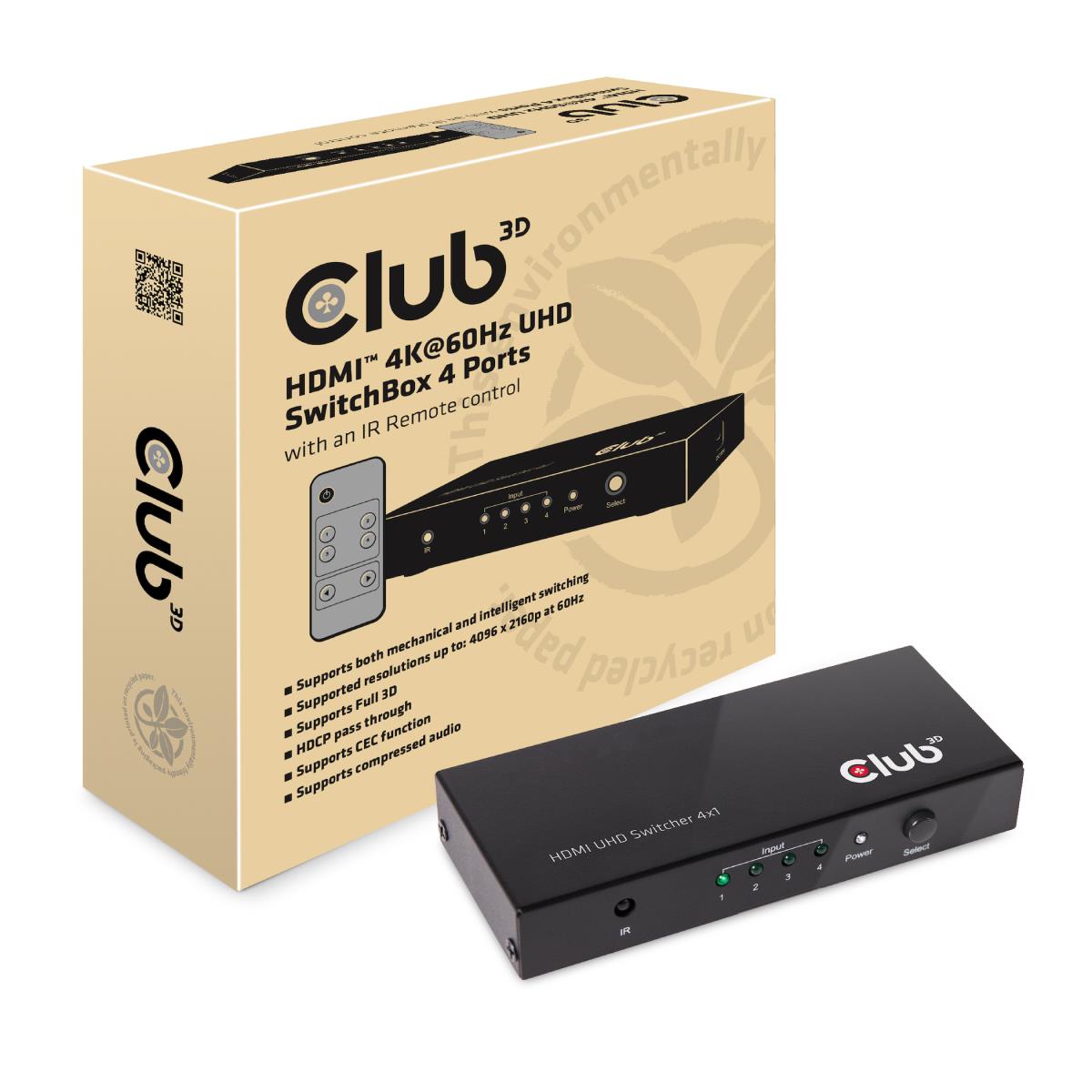 Hdmi 2.0 Uhd Switchbox 4 Ports
