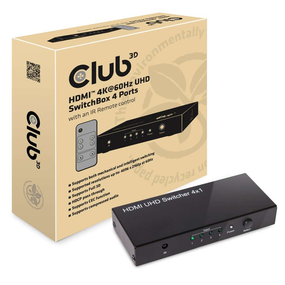 Hdmi 2.0 Uhd Switchbox 4 Ports
