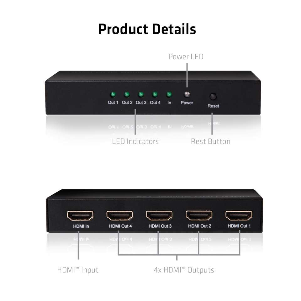 Hdmi 2.0 Uhd Splitter 4 Ports