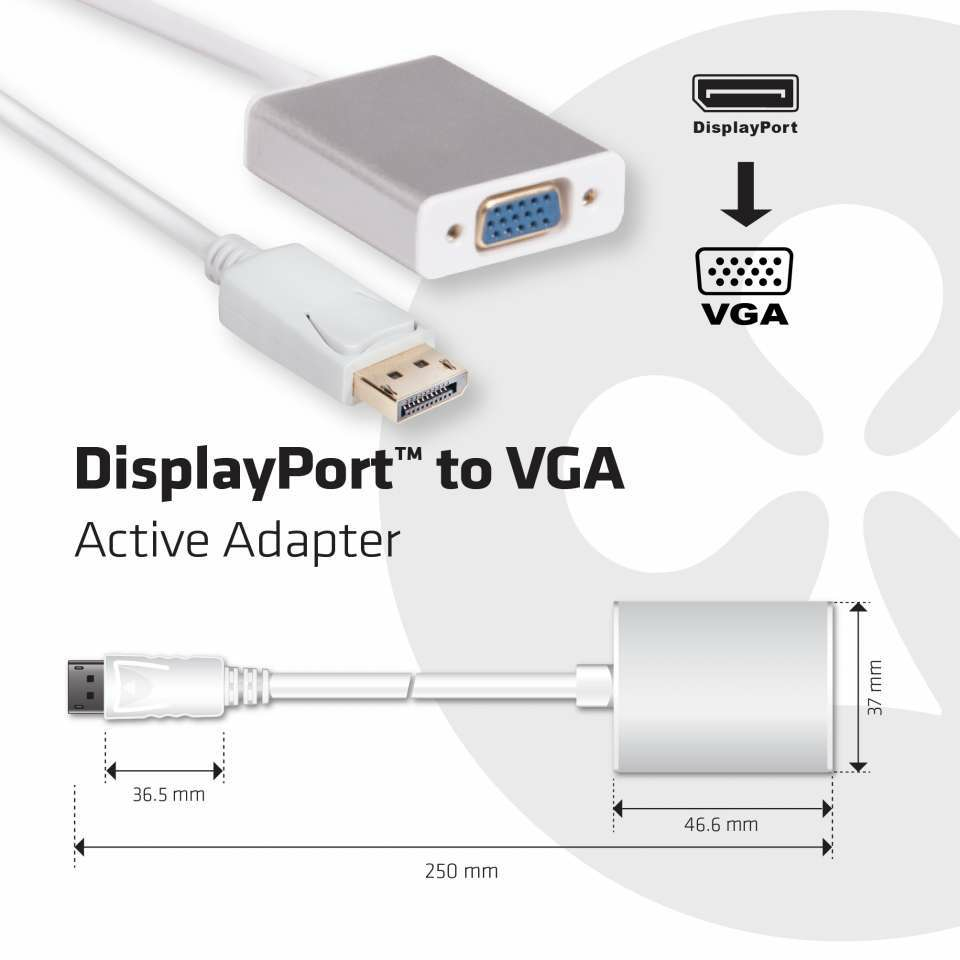 Displaypor To Vga Active Adapter