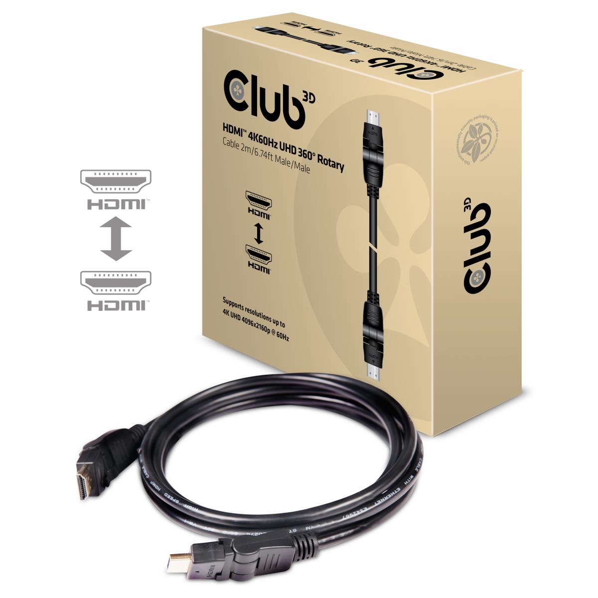 Hdmi2.0 4k60hz 360 Graden Rotary Cable 2m 4k60hz