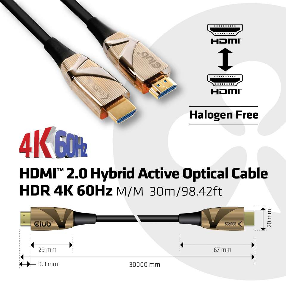 Hdmi 2.0 Active Optical Hybrid Cable 30m M/m