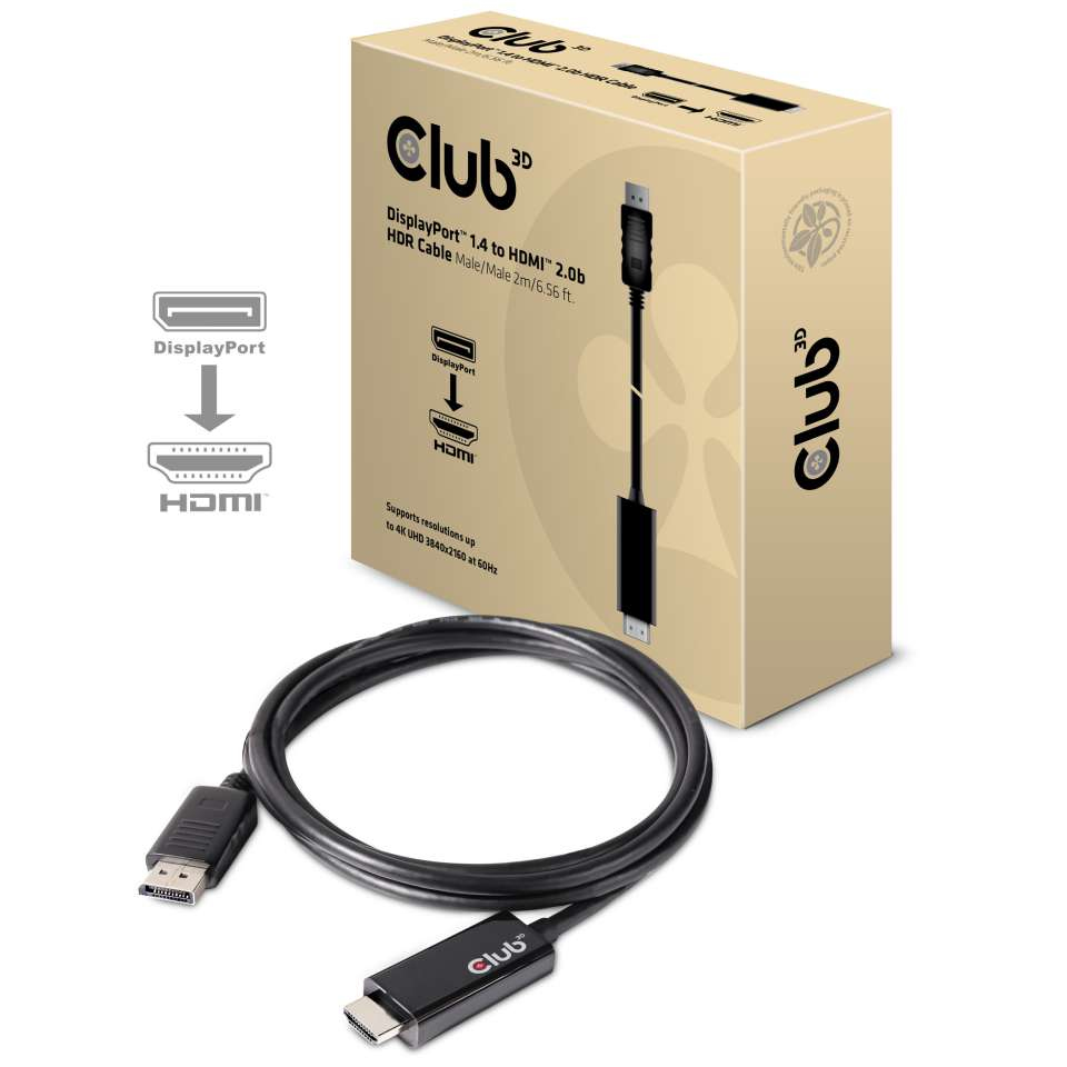 DisplayPort 1.4 To Hdmi 2.0b Hdr Cable 2m M/m
