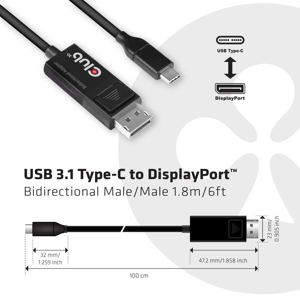 USB Type C To Dp 1.4 8k 60hz Hdr 1.8m Cable