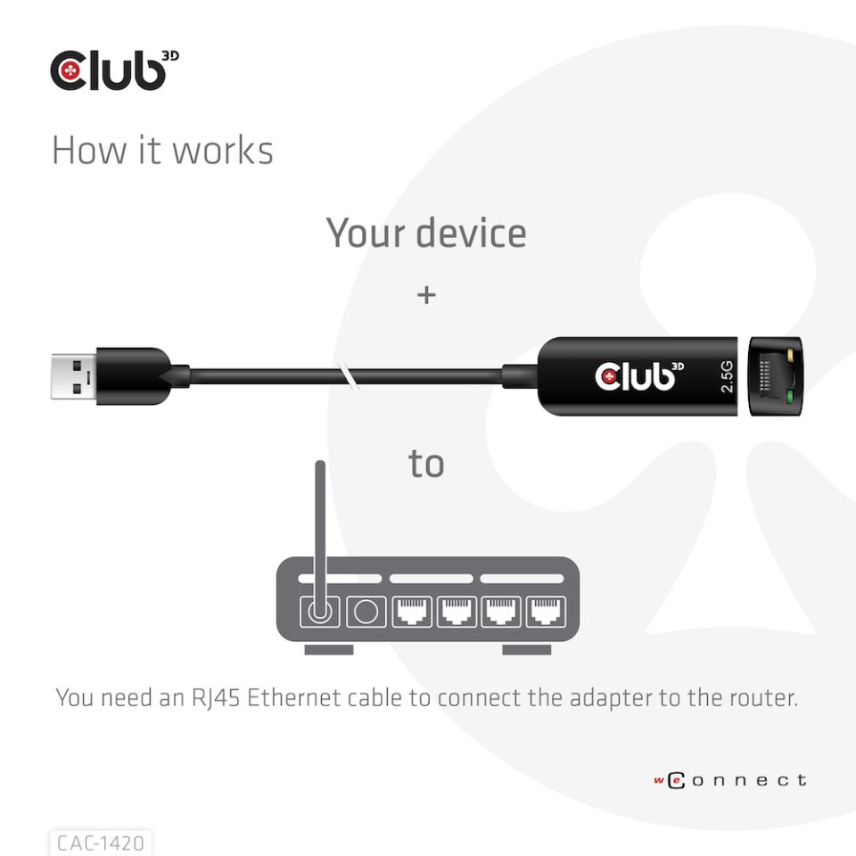 USB Type A 3.1 Gen 1 To Rj45 2.5GB Ethernet Adapter