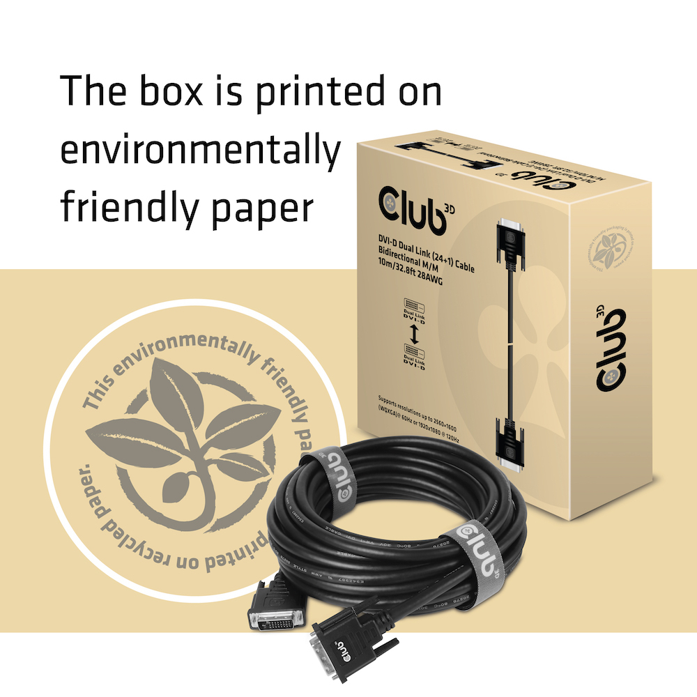 DVI-d Dual Link (24+1) Cable Bi Directional M/m 10m 32.8 Ft 28awg