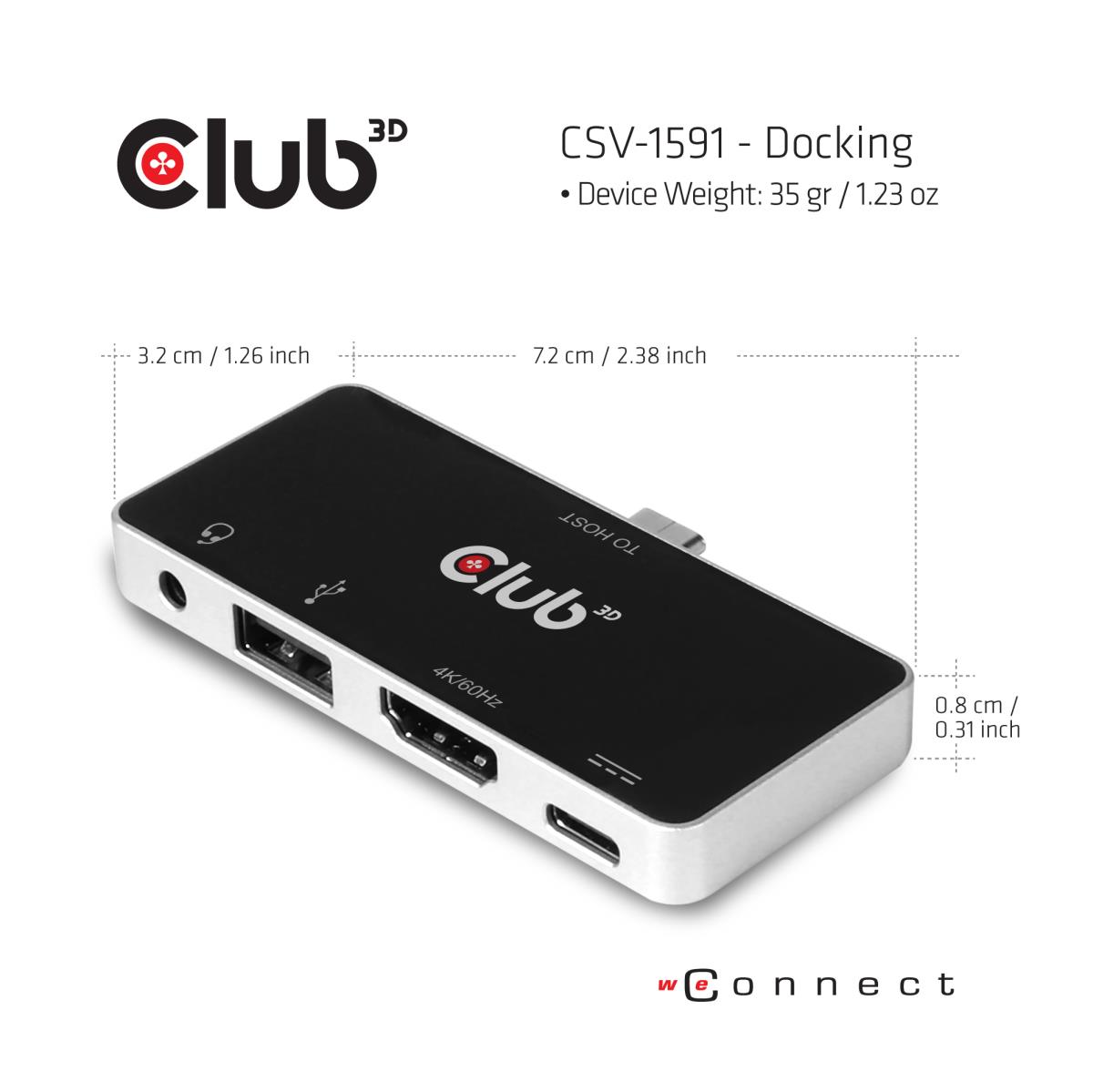 USB Type C 3.1 Gen 1 To Hdmi 2.0b + 1 USB 2.0 Type A + USB C Charge Up To 100w + 1 Combo Audio Jack
