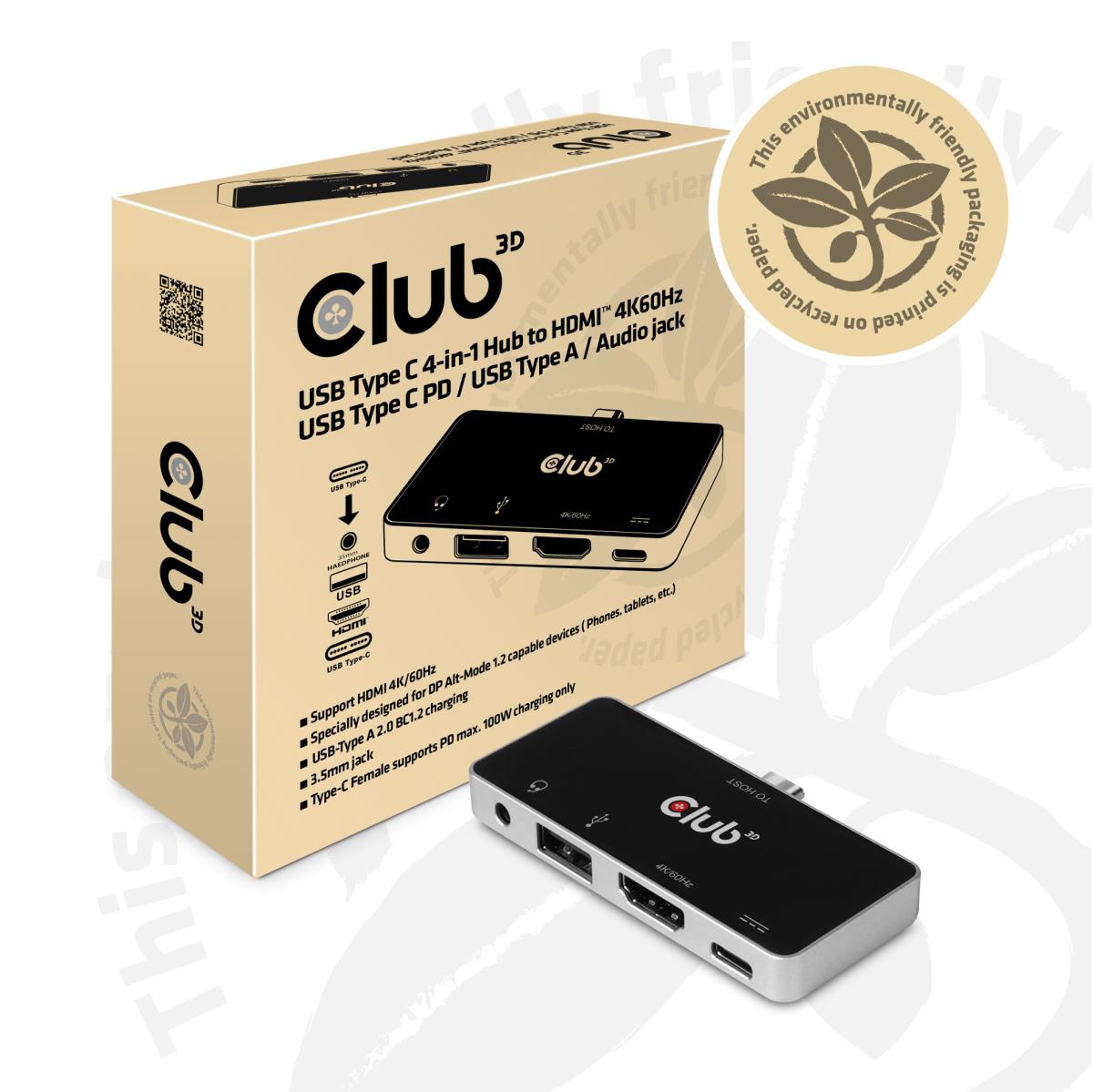 USB Type C 3.1 Gen 1 To Hdmi 2.0b + 1 USB 2.0 Type A + USB C Charge Up To 100w + 1 Combo Audio Jack