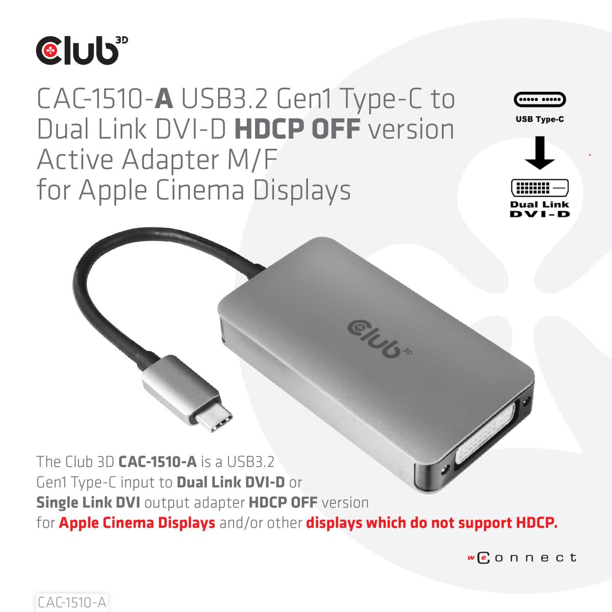USB Type C To DVI I Dual Link Supports 4k30hz Resolutions - Hdcp Off