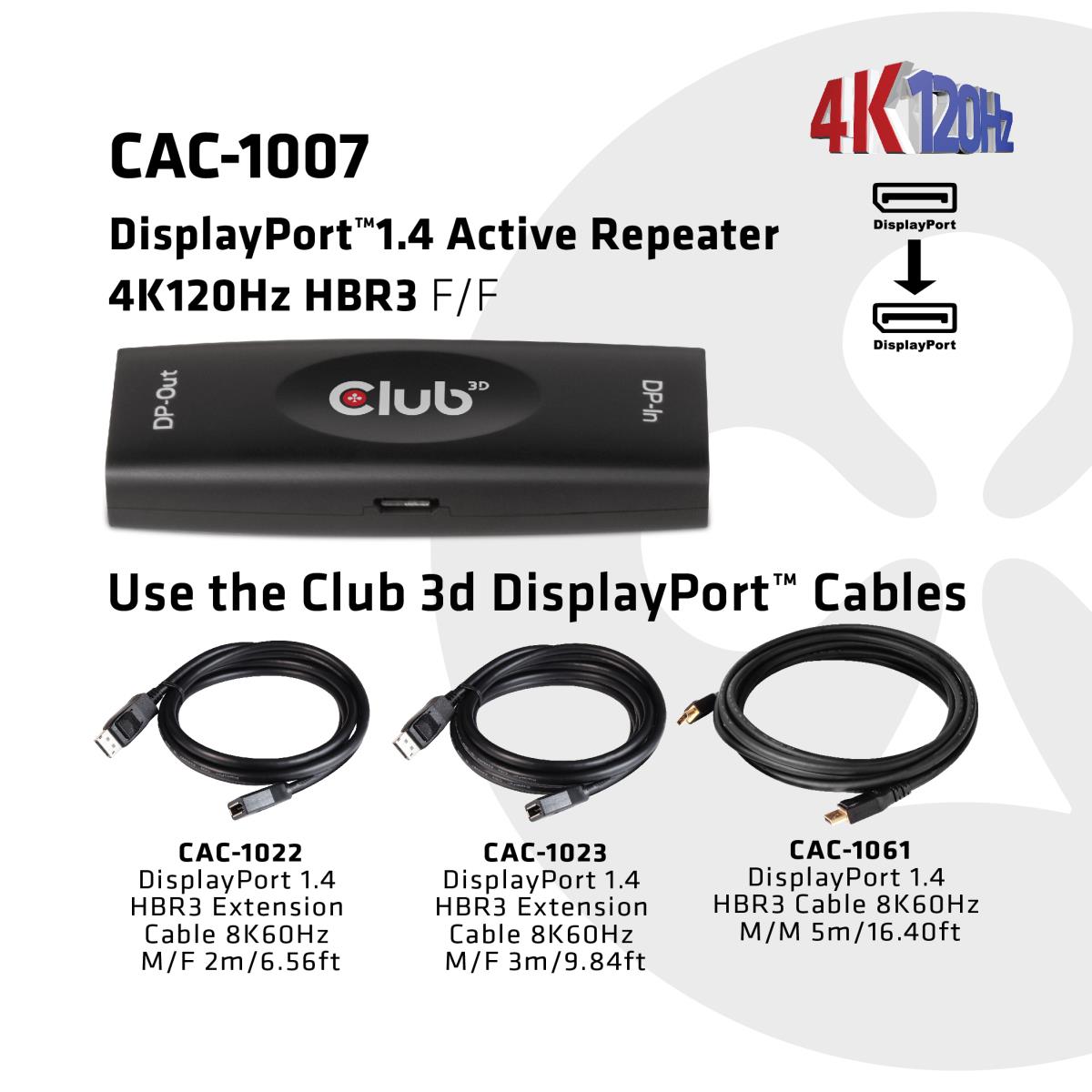 DisplayPort 1.4 4k120hz Hdr Active Repeater F/f