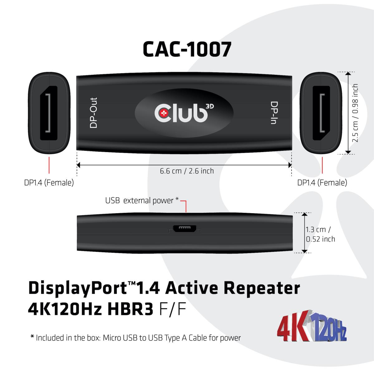 DisplayPort 1.4 4k120hz Hdr Active Repeater F/f