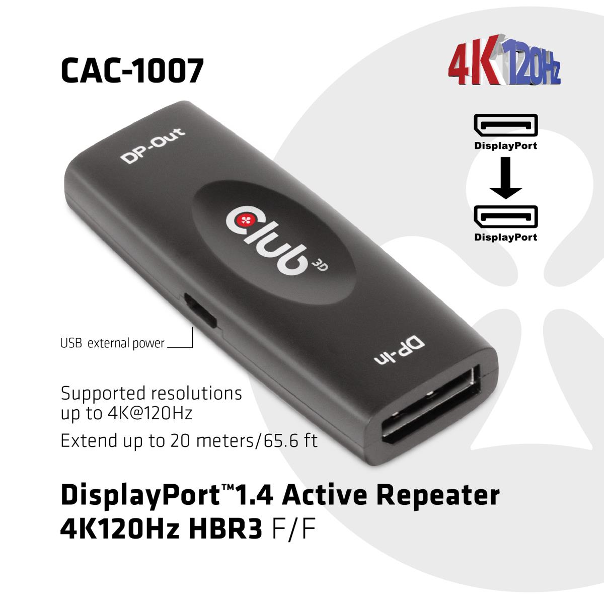 DisplayPort 1.4 4k120hz Hdr Active Repeater F/f