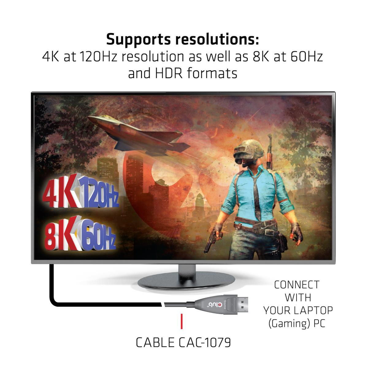 DisplayPort 1.4 Active Optical Cable Unidirectional Male / Male 20 Meters/65.62ft .8k @60hz