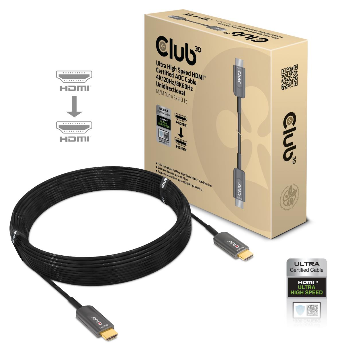 High Speed Hdmi Aoc Cable 8k60hz  4k120hz 10m/ 32.80 Ft M/m