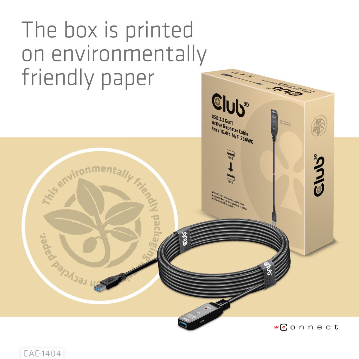 USB Type A Gen 1 Active Repeater Cable 5m Supports Up To 5gbps