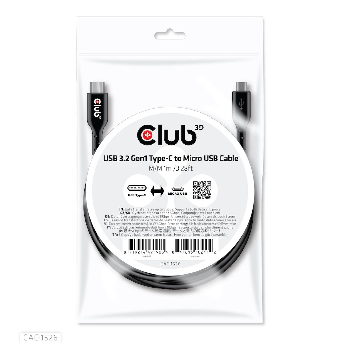 USB Type C 3.2 Gen 1 To USB Micro Cable1m/3.28ft