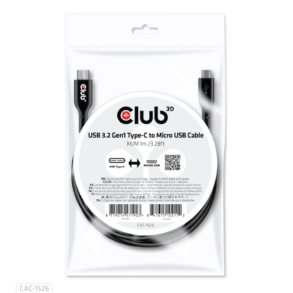 USB Type C 3.2 Gen 1 To USB Micro Cable1m/3.28ft