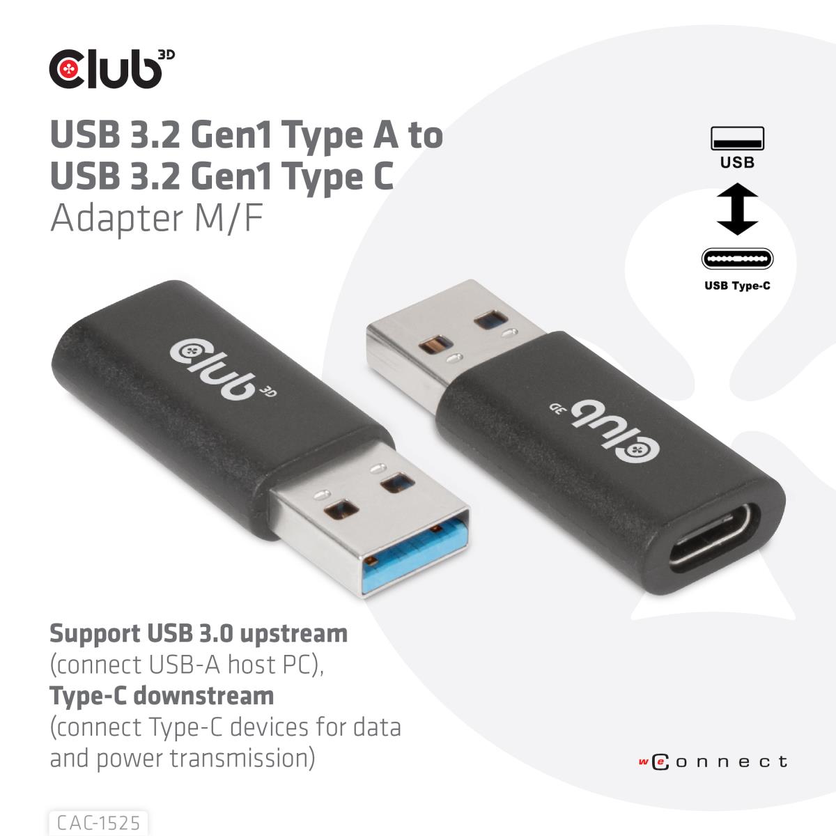 USB Type C 3.2 Gen1 Female To USB 3.2 Gen 1 Type A Male Adapter