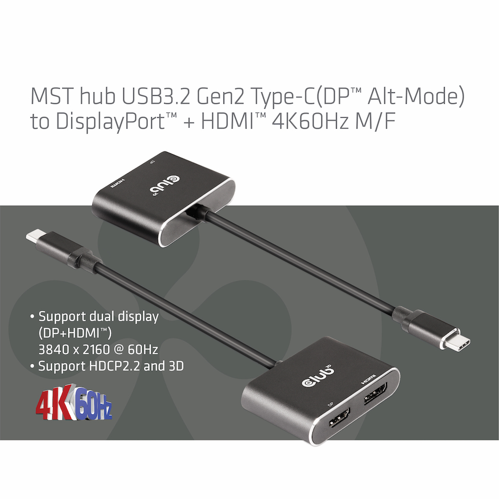 USB Type C 3.2 Gen 1 Multistream Transport Hub To Dp + Hdmi Dual Monitor 4k60hz