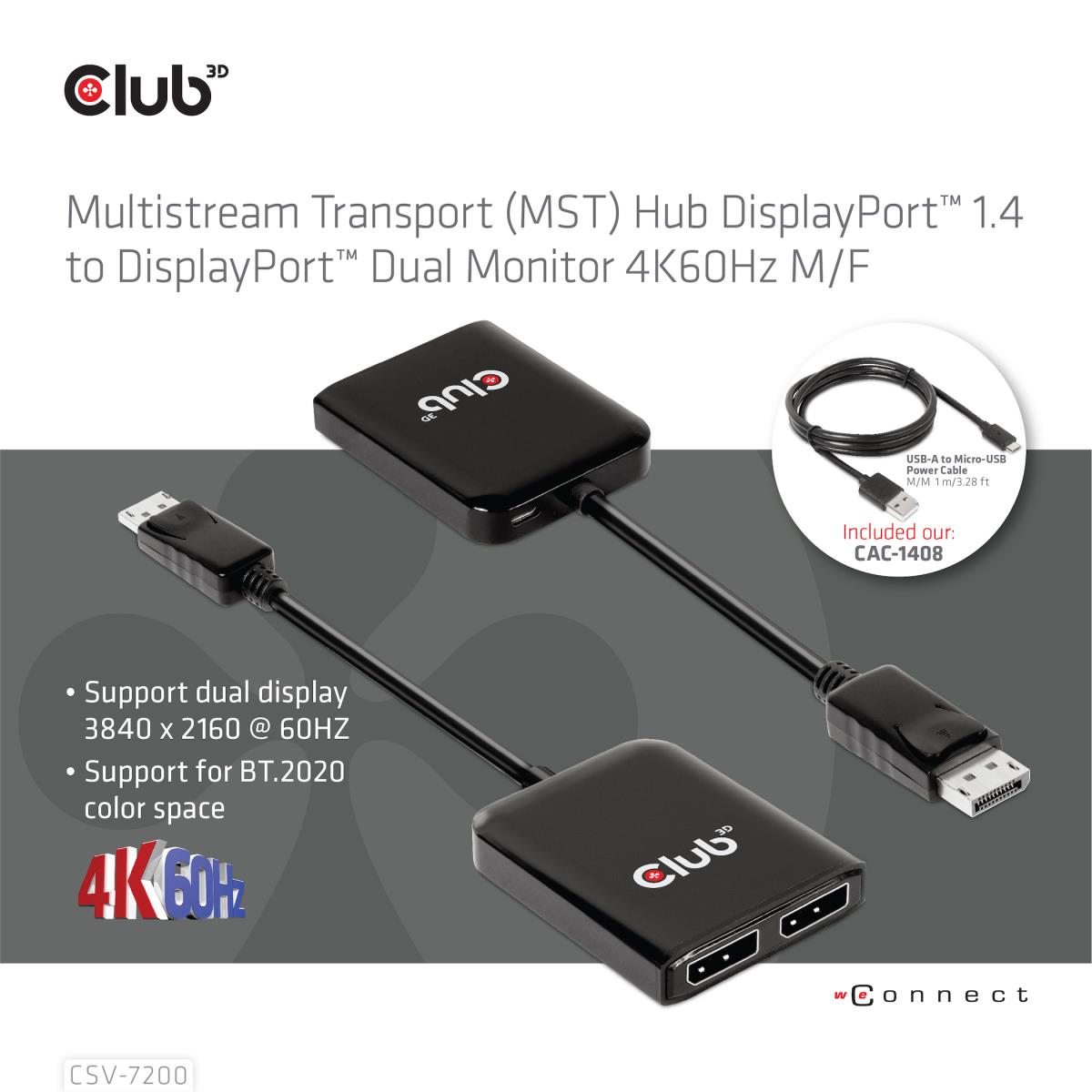 Dp 1.4 To 1 DisplayPort And 1 Hdmi Supports Up To 2x4k60hz - USB Powered