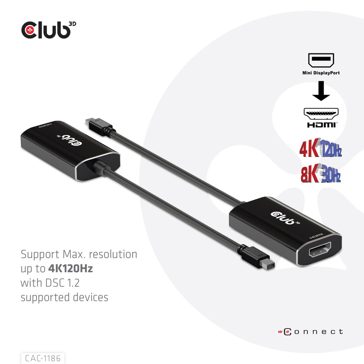 Mini DisplayPort 1.4 To Hdmi 4k120hz Hdr Active Adapter M/f
