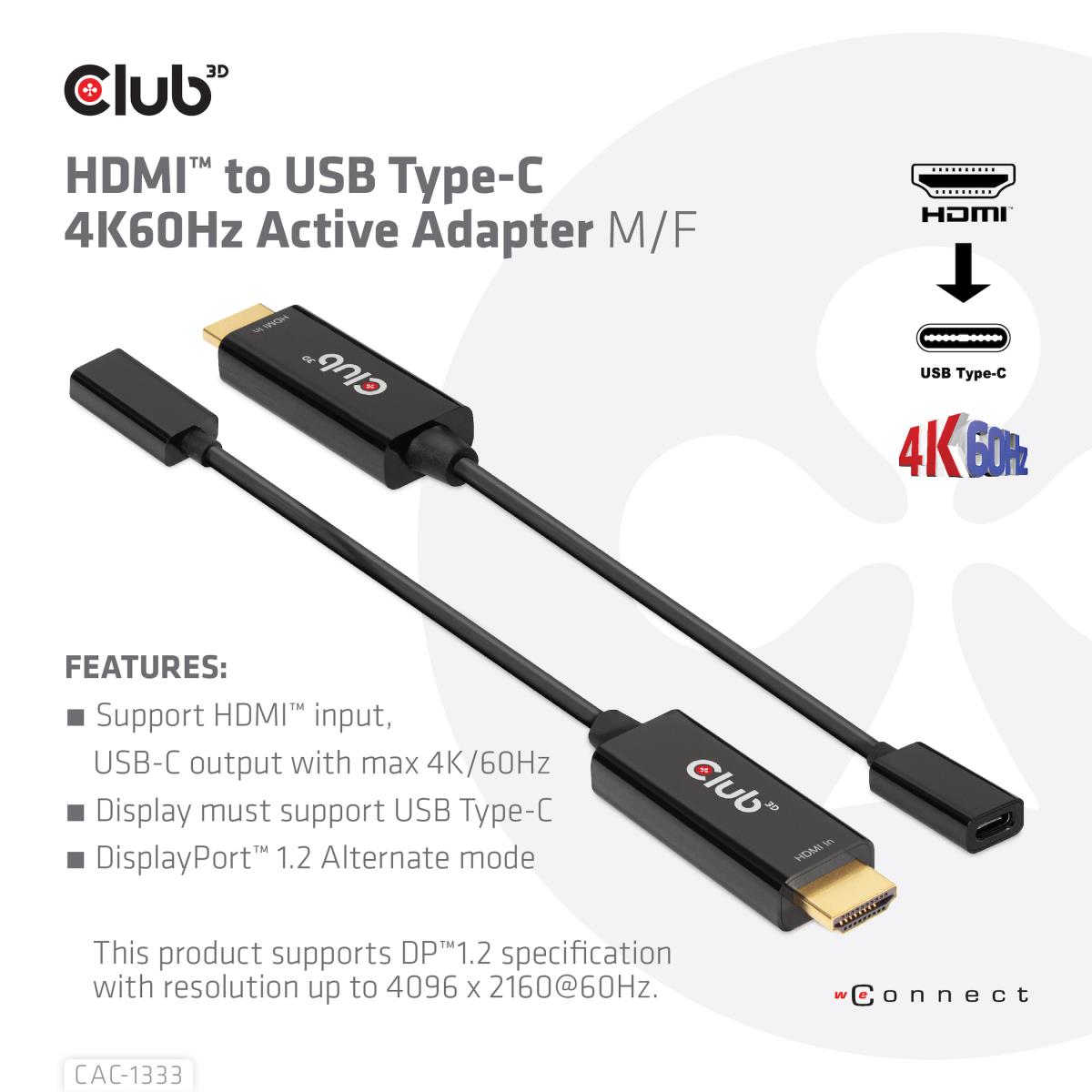 Hdmi-USB-c 4k60hz Active Adapter M/f