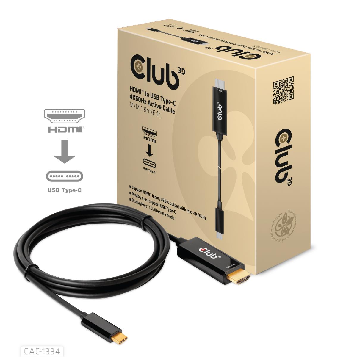 Hdmi-USB-c 4k60hz Active Cable M/m 1.8m