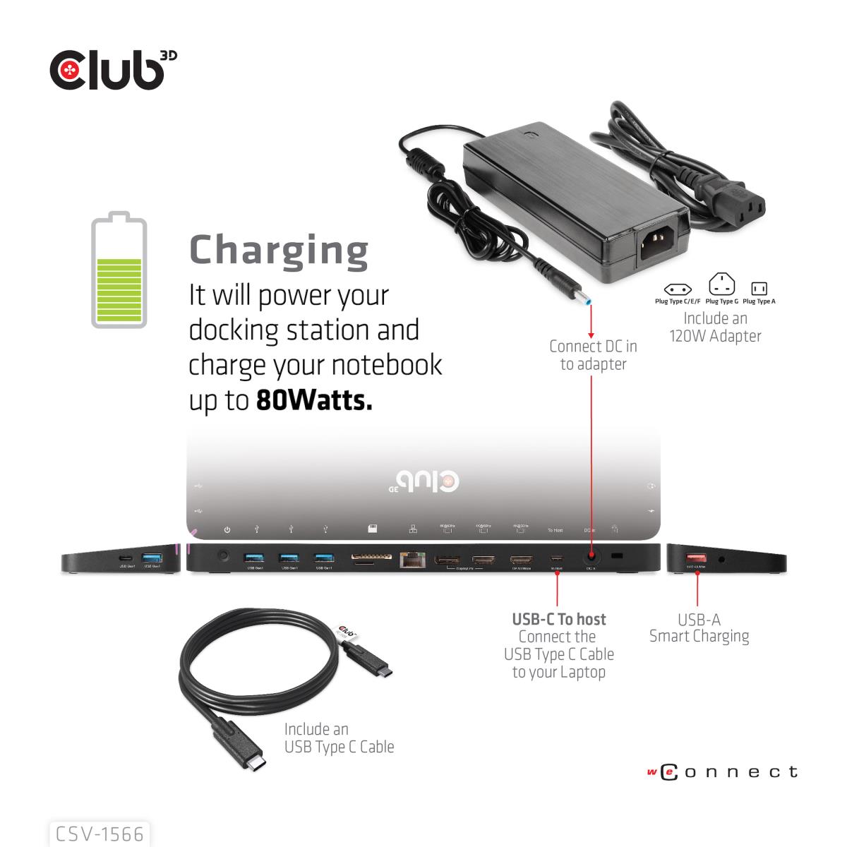 USB Type C Gen 2 Triple Display Dp Alt Mode + Displaylink Dynamic Pd Charging Dock With 120watts Ps