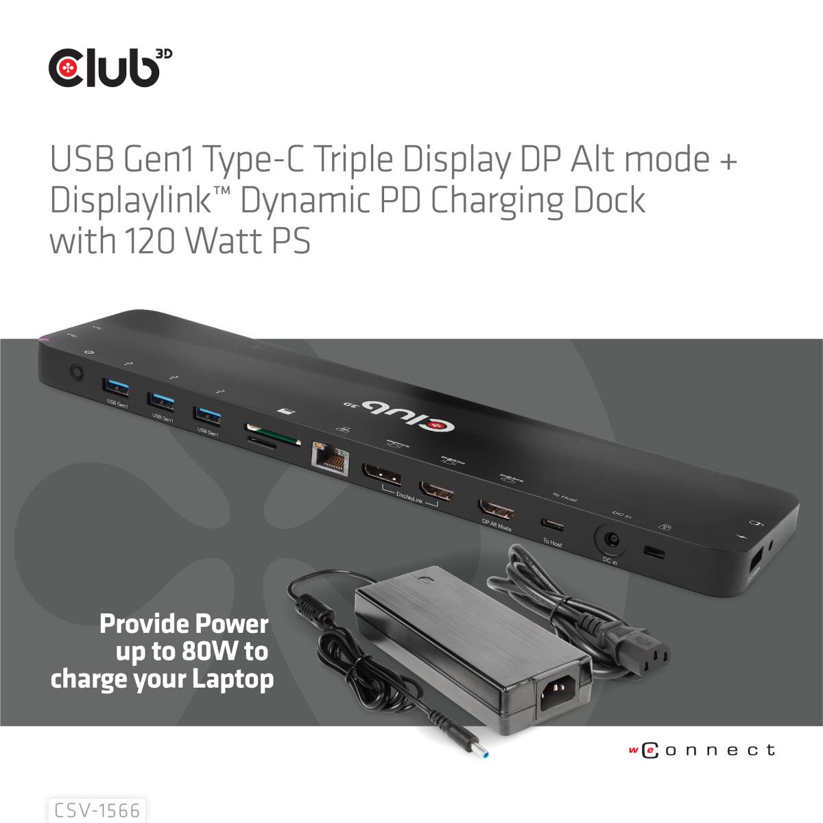 USB Type C Gen 2 Triple Display Dp Alt Mode + Displaylink Dynamic Pd Charging Dock With 120watts Ps
