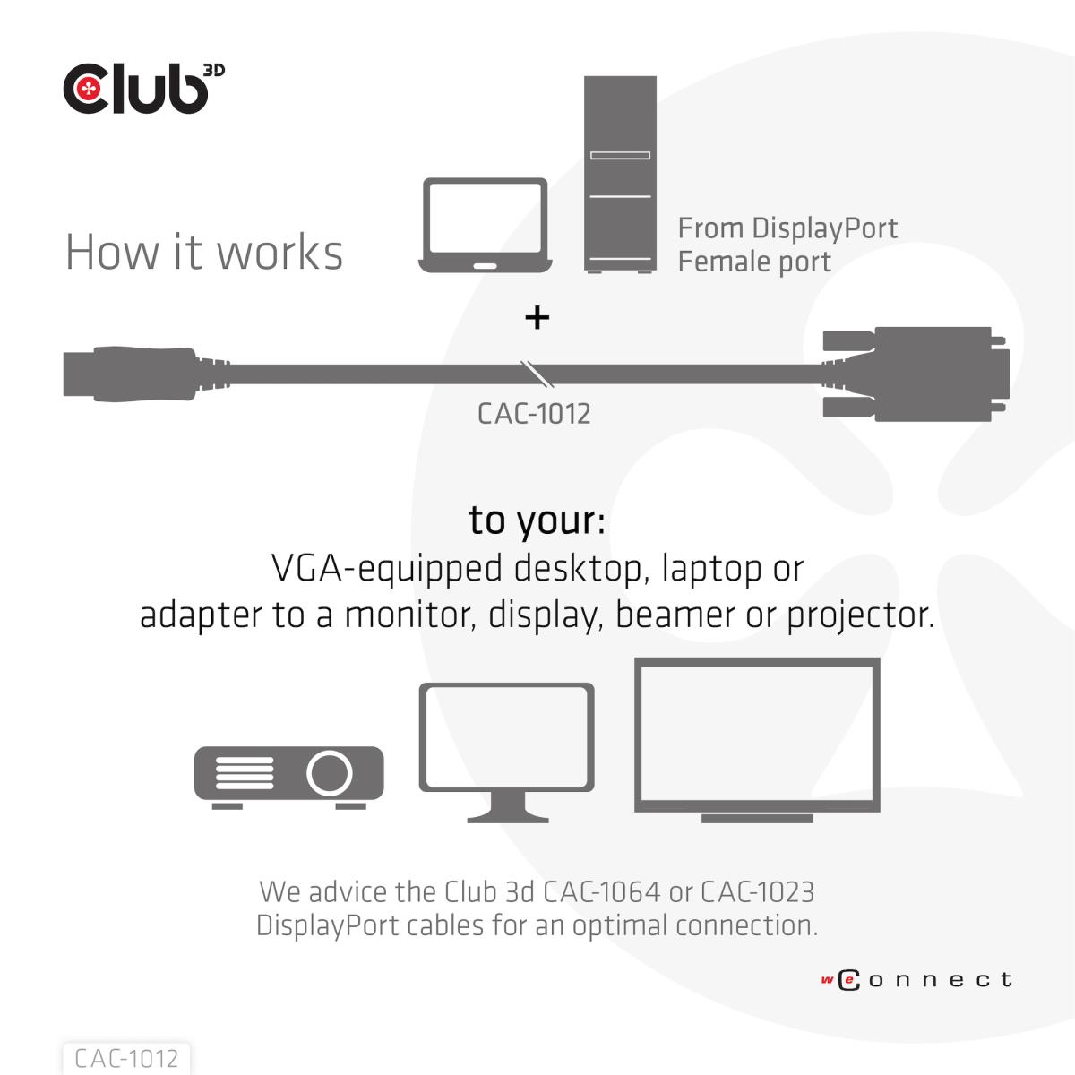 DisplayPort To Vga Cable M/m/ 2m 28awg