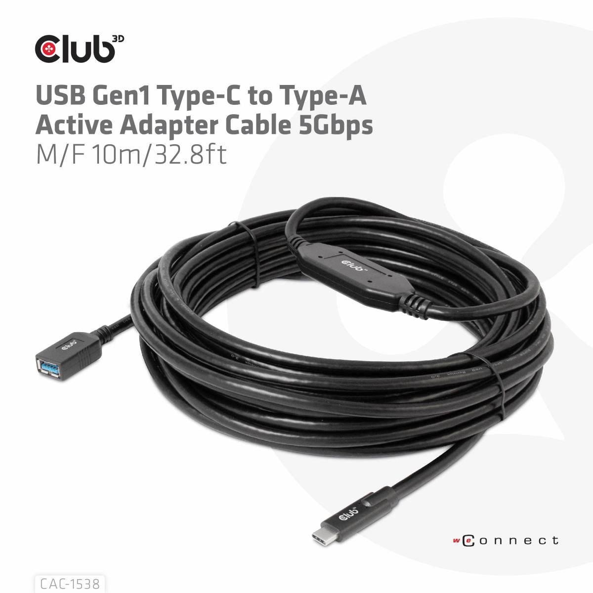 USB Gen1 Type-c To Type-a Cable 5 Gbps M/f 10m