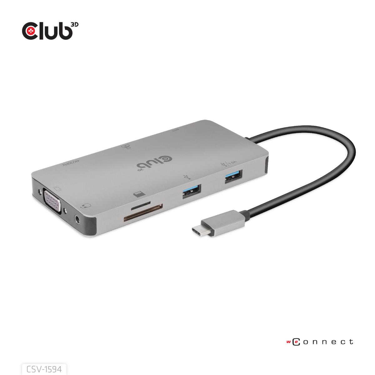 USB Gen1 Type-c 9-in-1 Hub With Hdmi Vga 2x USB Gen1
