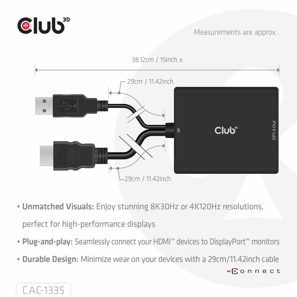Hdmi+ Micro USB To DisplayPort 4k120hz Or 8k30hz M/f Active Adapter