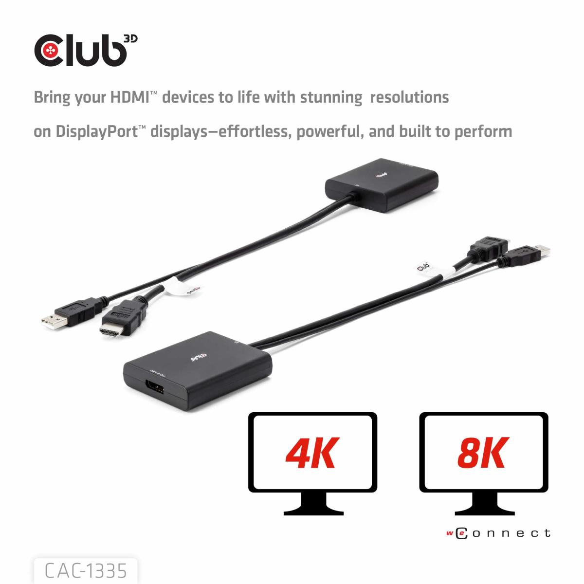 Hdmi+ Micro USB To DisplayPort 4k120hz Or 8k30hz M/f Active Adapter