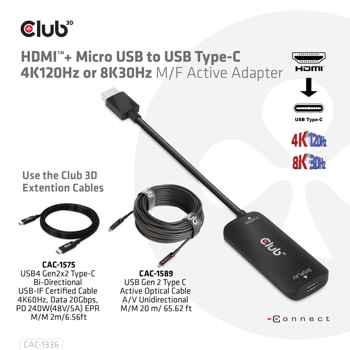 Hdmi+ Micro USB To USB Type-c 4k120hz Or 8k30hz M/f Active Adapter
