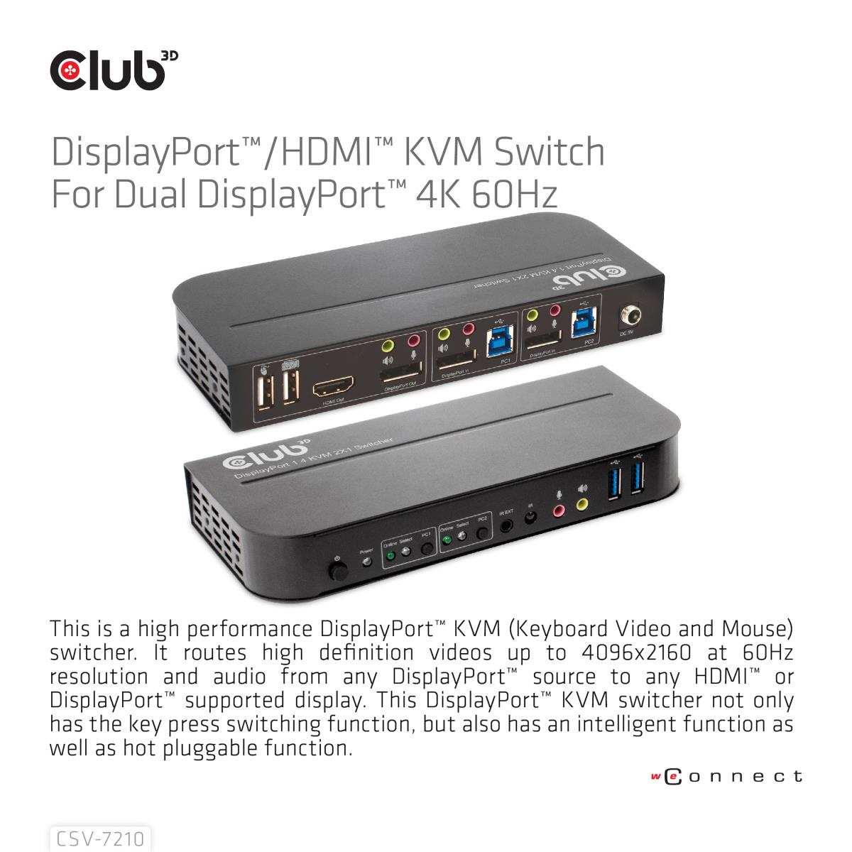 DisplayPort /hdmi KVM Switch For Dual DisplayPort 4k60hz