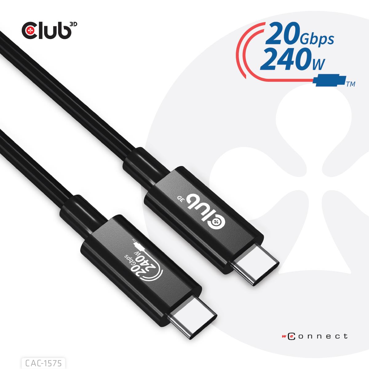 USB4 Gen2x2 Type-c Bi-directional Cable 4k60hz, Data 20gbps, Pd 240w(48v/5a) Epr M/m 2m