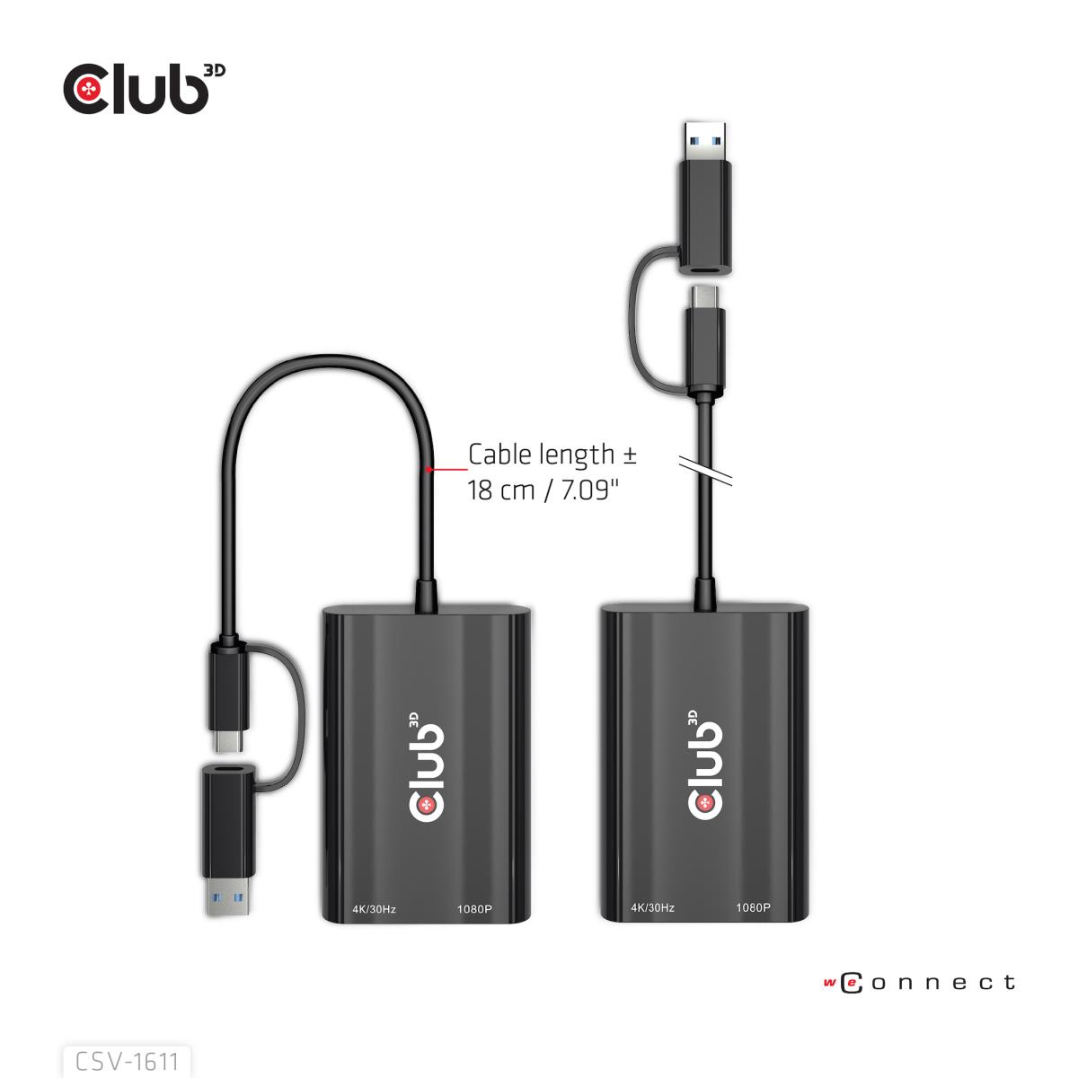 Csv-1611 USB Gen1 Type-c/-a To Dual Hdmi (4k/30hz) / Vga (1080/60hz)