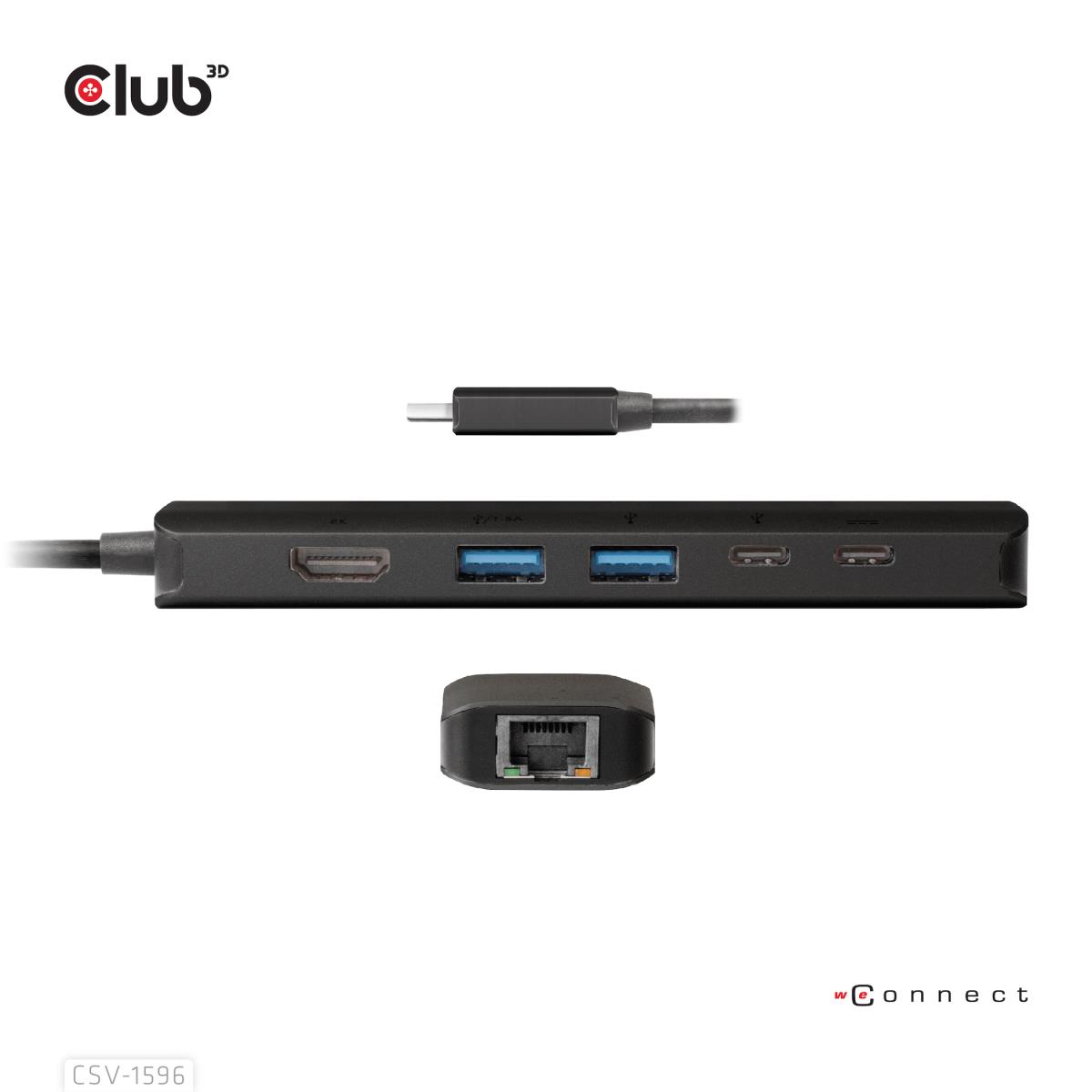 USB Gen1 Type-c, 6-in-1 Hub With Hdmi 8k30hz, 2xUSB