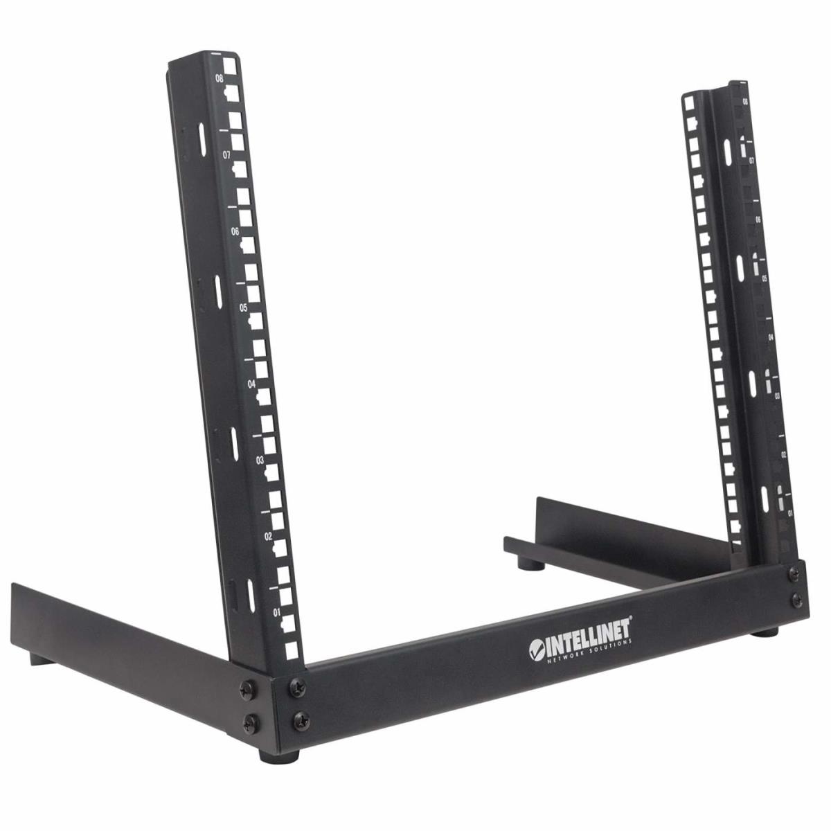 Desktop Open Frame Rack 19in 8u Flatpacked Black Black