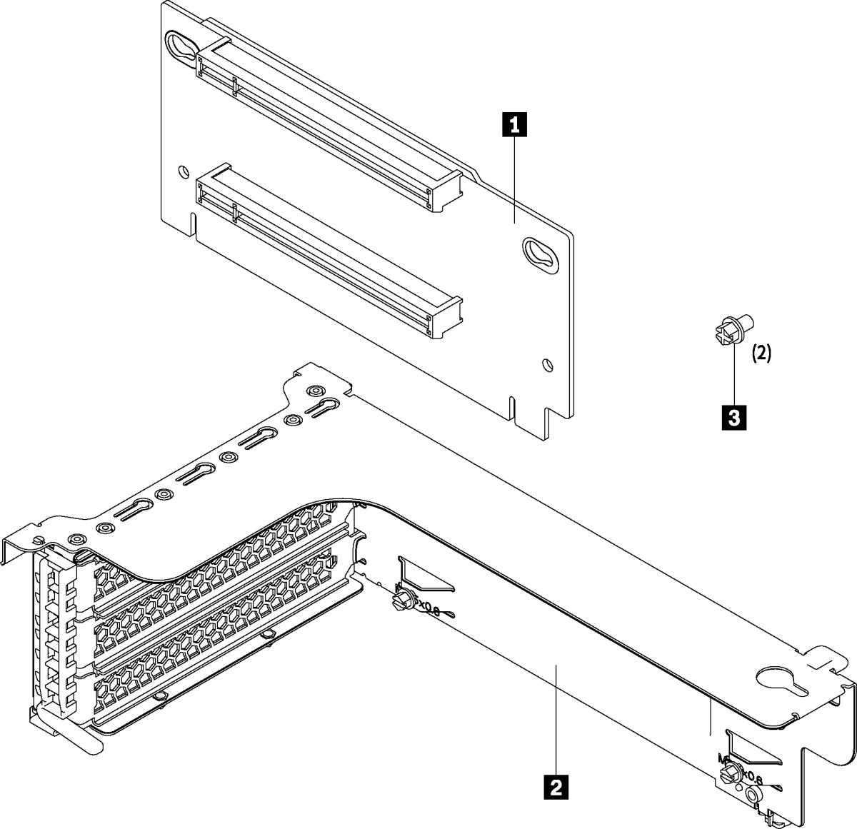 Riser 1 Kit - Riser card - for ThinkSystem SR550, SR590, SR650