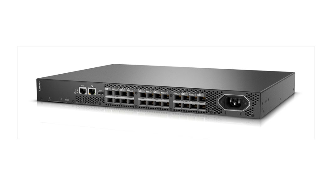 B300, E_Port license, 8 ports activated, 8x 8GB SWL SFPs, 1 PS, Rail Kit, 1 Year FW
