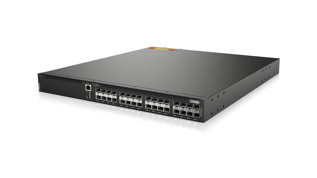 ThinkSystem NE1032 RackSwitch (Front to Rear)