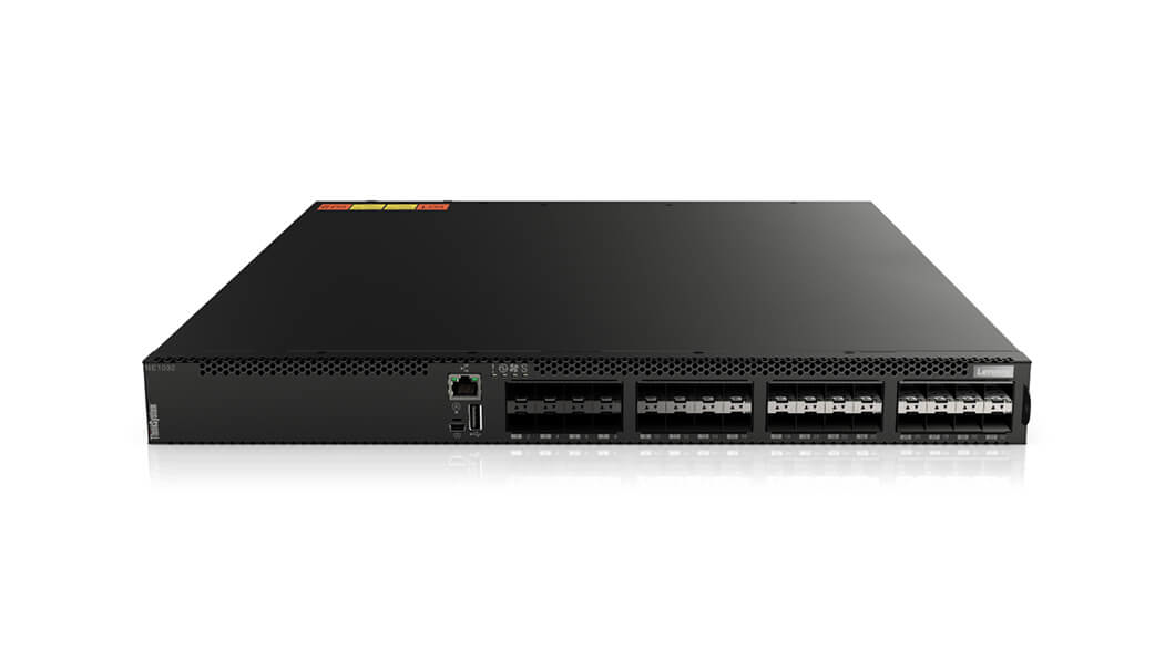 ThinkSystem NE1032 RackSwitch (Front to Rear)