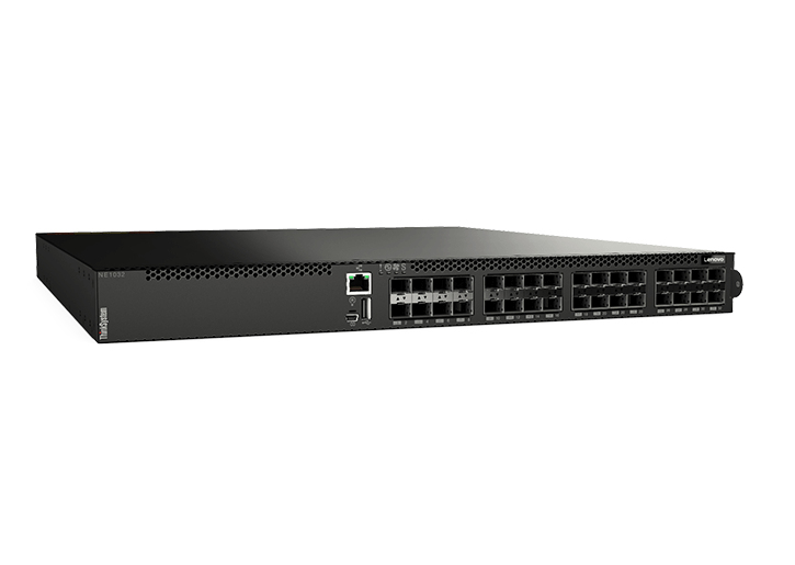 ThinkSystem NE1032 RackSwitch (Front to Rear)
